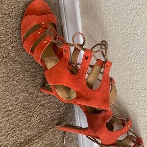 Dolce Vita orange suede tie up shoe. Size 8 gently used .